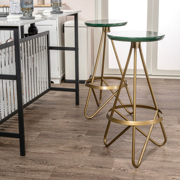 Spiroa 30" Modern Industrial Metal Backless Circular Bar Stool - JONATHAN Y